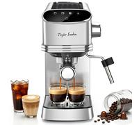 Taylor Swoden Cafetera Espresso 20 Bares, 1450w para Café y Cápsulas, Inox | Función Memoria, LED Touch Pantalla, Agua Caliente, Autolimpieza y Diseño Compacto, Depósito de 1.3 L, Cafetera Capsulas