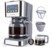 Taylor Swoden Cafetera Goteo, 1,5L(12 tazas) Cafetera con Filtro Reutilizable, Pantalla LCD, Programable 24h, Función AutoClean, Función Mantener Caliente, 950W, Gris(Pewter/03NOS)