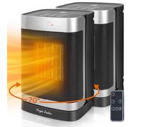 Taylor Swoden Calefactor cerámico PTC 1500W con mando a distancia, pantalla LED, temporizador 24H, oscilante 70º, 3 velocidades y modo ECO. Calentamiento rápido dormitorios, despachos etc, 2 Piezas