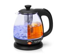 Taylor Swoden Hervidor de Agua Eléctrico de Vidrio Borosilicato 1L, 2200W, Hervido Rápido, Función Mantener Caliente, Infusor de Té Extraíble, Base 360°, Apagado Automático, Libre de BPA