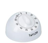 Taylor Temporizador de Cocina, Alarma Giratoria Mecánica Tradicional de Cuenta Atrás para Cocinar u Hornear, 60 Minutos, Blanco