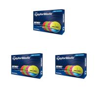 TaylorMade New Distance+ 2025 Bolas de Golf de Colores (Paquete de 3)