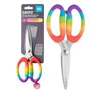 Taylors Eye Witness Gripz - Tijeras de cocina de 21 cm, cuchillas de acero inoxidable microdentadas para cortes precisos, asas de silicona de agarre suave, tijeras ambidiestras para alimentos y cocina