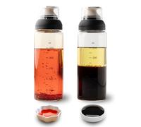 Taylors Eye Witness Juego de 2 botellas de vidrio para aceite y aderezo, botellas de aceite de vidrio de borosilicato de 300 ml con boquillas de silicona antigoteo, dispensadores de almacenamiento a