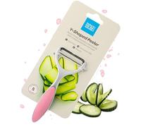 Taylors Eye Witness - Pelador de verduras en forma de Y, gran accesorio de cocina, con construcción de aluminio de zinc resistente con color plateado y flor de cerezo, se desliza fácilmente sobre