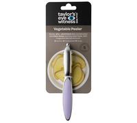 Taylors Eye Witness - Pelador de verduras recto plateado de alta calidad, gran accesorio de cocina, con construcción de aluminio de zinc resistente con color plateado y lavanda, se desliza fácilmente