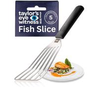 Taylor's Eye Witness - Rebanada de pescado de acero inoxidable, espátula ranurada flexible para cocinar, voltear y freír, mango resistente, hoja ultrafina, apta para lavavajillas, perfecta para