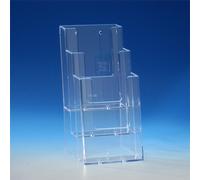 TAYMAR Soporte para folletos de mesa 1/3 A4 (tríptico), soporte para folletos, soporte para folletos, 3 compartimentos (dimensiones interiores: 10,1 cm), montaje en pared opcional