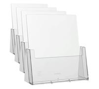 Taymar soporte para folletos DIN A4, soporte para folletos, transparente (Paquete de 4)