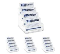 Taymar tarjetero , soporte para tarjetas de visita , tarjetero , 4 niveles , transparente (Paquete de 4)