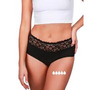 Taynie Ropa interior de periodo extrafuerte, sangrado intenso, ropa interior menstrual, sustituye a 4 tampones, duración de uso hasta 12 horas, lavable hasta 60 °C, Negro , 46