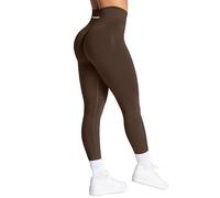 TAYOEA Leggings deportivas para mujer con efecto Scrunch Butt y Push Up, pantalones de yoga para gimnasio, vida diaria, sin costuras, de alta compresión, marrón, M