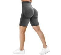TAYOEA Pantalones Cortos Ciclismo Deportivos para Mujer Mallas Correr Cintura Alta Gimnasio Fitness Yoga Medias Push Up Booty Butt Scrunch Opaco Sin Costuras Gris,M
