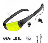 Tayogo Auriculares Natación，Reproductor MP3, 8 GB de Memoria, Impermeables IPX8, Carga Magnética y 20 Horas de Autonomía, Modo MP3/FM, para Natación (Piscina) y Deportes (Verde)