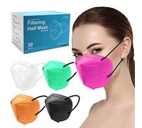 Tayogo Mascarillas FFP2 Colores NR 30 uds, Respirador Mascarilla Homologadas CE, 5 Capas, Alta Filtración, Desechable de Proteccion Personal, Envase Individual, Filtración ≥ 95% para Adultos