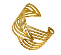 TaYolnFaSo Brazalete abierto chapado en oro real de 18 quilates para mujer, pulsera ajustable de oro grueso, pulsera ancha personalizada, regalo de joyería para mujer, 33.9, Acero inoxidable, No es