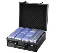 Tayqwiheva Caja Almacenamiento para Cartas de Colección 600 Top Loaders 150 Soportes Magnéticos con Cerradura de Combinación y Protección Reforzada