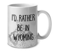Taza 2D Je Préférerais Être Dans Le Wyoming Resistente Taza De Café De Cerámica Minimalista Mug Para Decorar Recuerdos Espresso