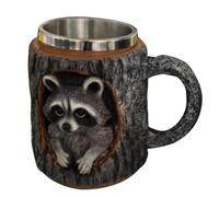 Taza 3D de 11 onzas con agujero en el árbol, taza de café animal, taza de resina novedosa con búho y | Taza de bebida reutilizable para rutina matutina, interruptor de trabajo, fin de semana, tiempo