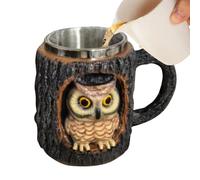 Taza 3D de 311 ml, agujero de madera, diseño de animales, taza única y elegante para bebidas, reutilizable y respetuosa con el medio ambiente, Daily Tableware, diseño único de animales, artículos