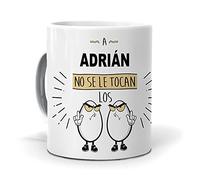 Taza A Adrián no se le tocan los Huevos. Cerámica AAA - 350 ml.