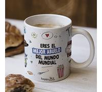 Taza Abuelo Happymots | Hechas en Cerámica de Calidad | Tazas Desayuno | Apta Para el Microondas y el Lavavajillas | Tazas divertidas | Regalo Abuelo