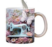 Taza acolchada 3D - Taza de cerámica de 325 ml, idea de regalo para té, leche, agua, decoración del hogar, cocina, bar, recipiente creativo de bebidas de Navidad, cumpleaños, para colección de