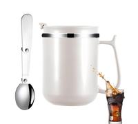 Taza aislada con asa, taza de café aislada de acero inoxidable de 500 ml con asa, taza de café reutilizable y duradera, taza de café térmica, taza de té portátil con tapa y cuchara para la vida