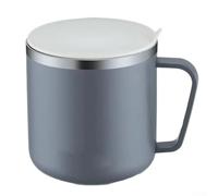 Taza aislada de acero inoxidable de 13.5 onzas con tapa diseñada para eficiencia térmica a largo plazo y funcionalidad diaria (gris)