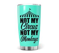 Taza Aislante Acero Inoxidable Tazas De Viaje Isotérmica Reutilizable Taza Termica De Viaje Para Auto Amigo Navidad 590 Ml No Es Mi Circo, No Son Mis Monos