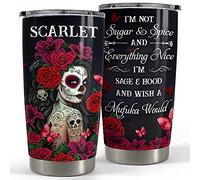 Taza Aislante Con Pajita Y Tapa Tazas De Viaje Isotérmica Isotérmica Taza Termica De Viaje Para Amigo Papá Navidad 590 Ml Vaso De Calavera De Azúcar Personalizado Sugar And Spice