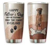 Taza Aislante Termo Café Tazas De Viaje Isotérmica Para Auto Mamá Colegas 590 Ml Papá Perro Personalizado Para Amantes De Los Perros - Feliz Día Del Padre Sirviente Humano Tu Peludo Bullmastiff