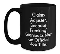 Taza Ajustador De Siniestros. Porque Ser Un Genio No Es Un Título Oficial. Tazas De Café Cerámica Taza De Cerámica Funny Coffee Mug For Oficina Cocina Desayuno 330Ml