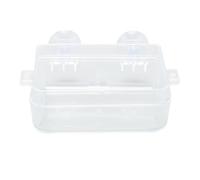 Taza alimentadora de Reptiles Que previene el Escape Plato de alimentación Transparente para Reptiles con Ventosa para Lagarto Gecko dragón Barbudo (S)