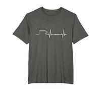 Taza Amante del café Frecuencia del Latido del corazón Camiseta, Hombre Tallas Grandes, Asfalto, 4X Alto