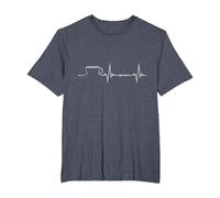 Taza Amante del café Frecuencia del Latido del corazón Camiseta, Hombre Tallas Grandes, Azul Jaspeado, 4X Alto