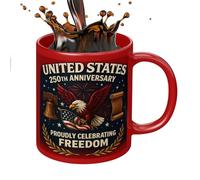 Taza America, patriótico 250º aniversario - 1776-2026 taza de cerámica con bandera americana, para los amantes de la historia, los hombres, las mujeres, los amigos, la familia, el padre y la