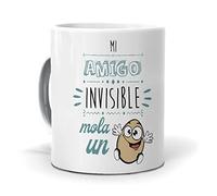 Taza Amigo | Taza mi Amigo Invisible Mola un Huevo | Regalos Divertidos paras Amigos Invisibles | No Fallaras con este Regalo| Tazas para Oficinas Idea de Regalo | Taza de Café Cerámica