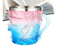 Taza apilable de libros, 15 iseño femenino, taza esmaltada de colores con asa, taza de literatura apilada en 3D con asa, para mujeres, escritoras, lectores, café, espresso, capuchino, latte Gesch