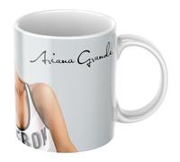 Taza Ariana Grande Eternal Merch para Fans Arianators - Regalo Original para Fans de la Música Pop - Cerámica 330 ml - Apta para Microondas y Lavavajillas (A.Grande Pelo Blanco)