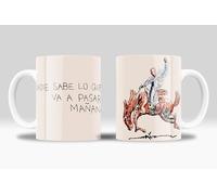 Taza Bad Bunny "Nadie sabe lo que pasara mañana" - Regalo para fans del cantante Bad Bunny | Cerámica 350ml (Bad Banny - Caballo y Letra)