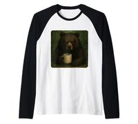 Taza Bear Grumpy Coffee Morning Humor Wildlife Cansed Camiseta Manga Raglan