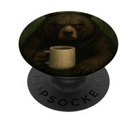 Taza Bear Grumpy Coffee Morning Humor Wildlife Cansed PopSockets PopGrip Adhesivo