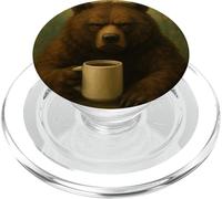 Taza Bear Grumpy Coffee Morning Humor Wildlife Cansed PopSockets PopGrip para MagSafe