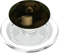Taza Bear Grumpy Coffee Morning Humor Wildlife Cansed PopSockets PopGrip para MagSafe