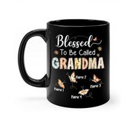Taza Bendecida Por Ser Llamada Abuela Negra Tazas Personalizada Taza De Cerámica Únicas Coffee Mug Regalo Para Cocina Hogar 330Ml