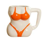 Taza Bikini - Taza de café de porcelana blanca, vasos de lujo, recipiente de bebidas para el desayuno, diseño fácil de limpiar | Para la mañana café té de leche bebida caliente vajilla
