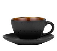 Taza Bitz Gastro Negra / Ámbar 0,22 L Con Plato 2 Piezas.