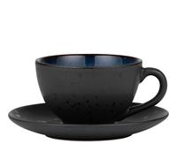 Taza Bitz Gastro Negra / Azul Oscuro 0,22 L Con Plato 2 Piezas.