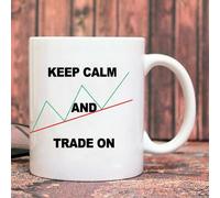 Taza blanca cerámica con diseño exclusivo de Trade - Taza desayuno - Taza café - KEEP CALM AND TRADE ON